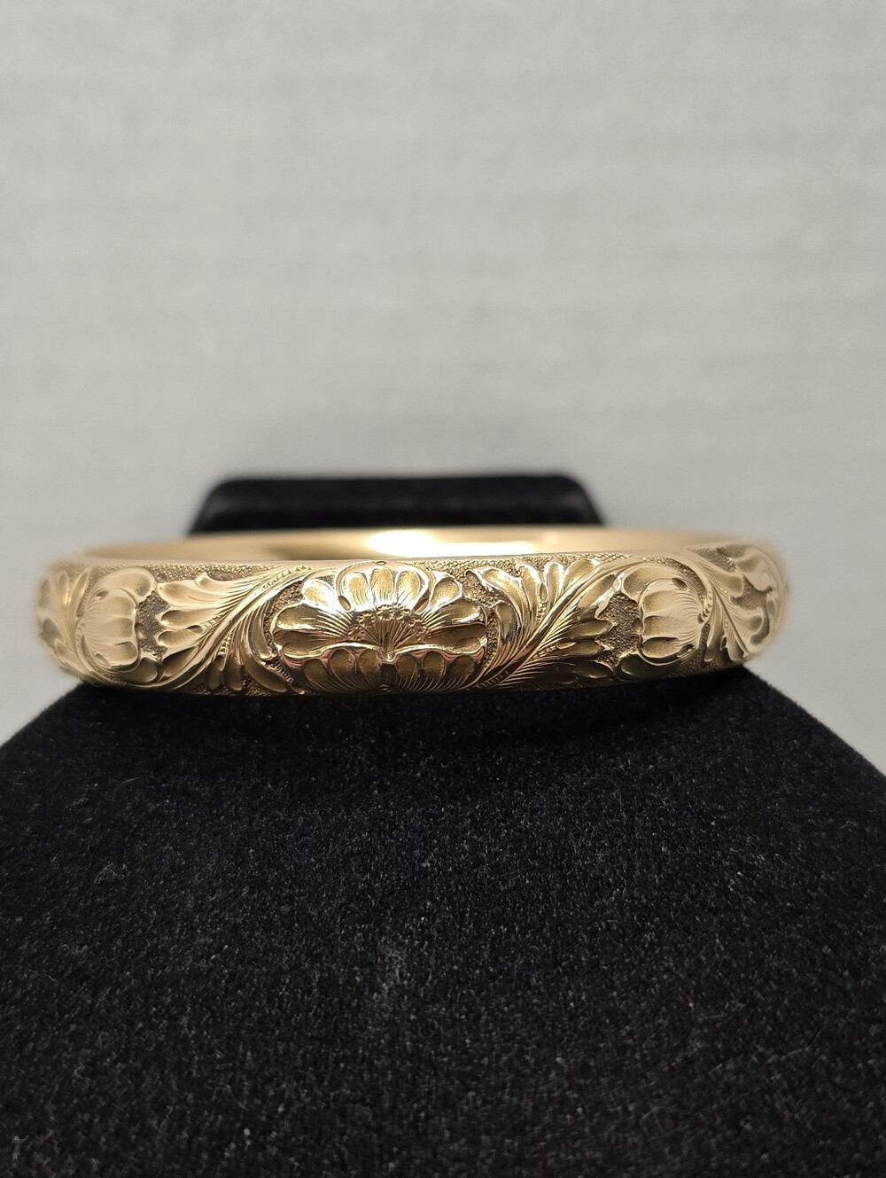 Antique H&H Tooled Scroll Work 14k Gold Filled Cuff Bracelet 7.5 Inch Pat.1906